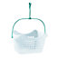 JVL Plastic Hanging Peg Basket, Clear/Aqua