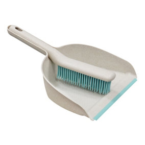 JVL Pro Clean Anti-Bac Dustpan and Brush Set, with Rubber Bristles