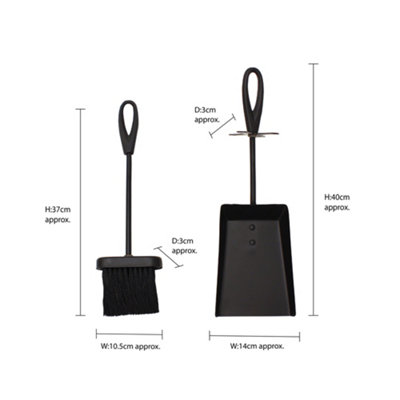 JVL Purbeck Hearth Fireside Ash Brush Set