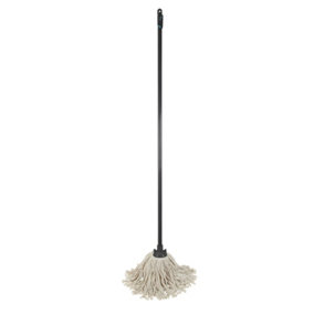 JVL Pure Cotton Traditional String Floor Mop, Grey/Turquoise