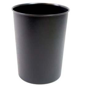 JVL Quality Vibrance Black Lightweight Plastic Waste Paper Basket Bin