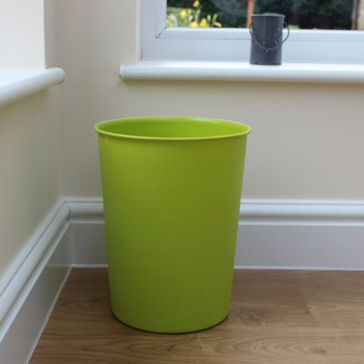 JVL Quality Vibrance Green Lightweight Plastic Waste Paper Basket Bin