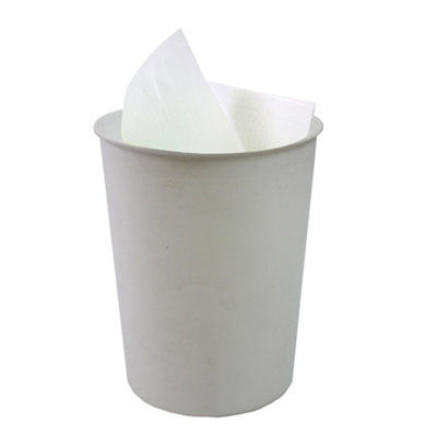 JVL Quality Vibrance Lightweight Plastic Waste Paper Bin, White