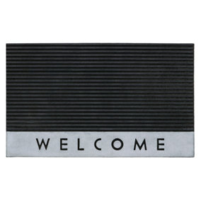 JVL Quartz Welcome Scraper Rubber Doormat 45x75cm