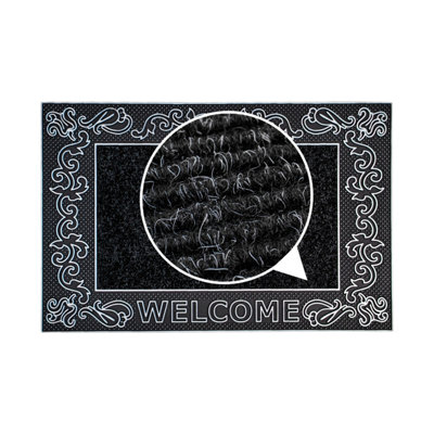 JVL Rico PVC Doormat 45x70cm - Scroll