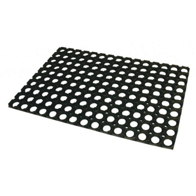 JVL Rondo Rubber Ring Door Mat Black (40 x 60cm)