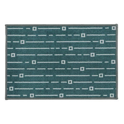 JVL Savio Machine Washable Door Mat, 40 x 60 cm, Teal