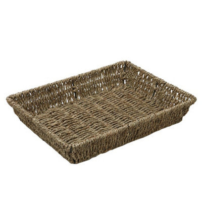 JVL Seagrass Rectangular Storage Tray