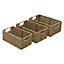 JVL Seagrass Set of 3 Rectangular Storage Baskets
