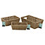 JVL Seagrass Set of 3 Rectangular Tapered Storage Baskets