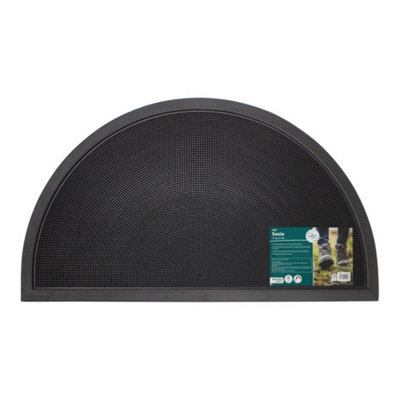 JVL Sesia Halfmoon Rubber Pin Scraper Doormat 40x70cm