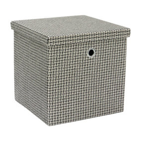 JVL Silva Foldable Fabric Storage Box with Lid, Grey