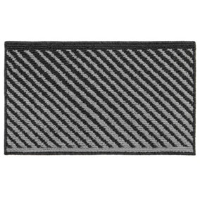 JVL Stellar Machine Washable Latex Backed Doormat, 50x80cm, Black