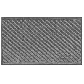 JVL Stellar Machine Washable Latex Backed Doormat, 50x80cm, Grey
