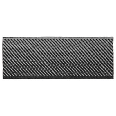 JVL Stellar Machine Washable Latex Backed Runner Doormat, 57x150cm, Black