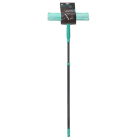 JVL Super-Absorbent Window Cleaner with Extendable pole, Turquoise/Grey
