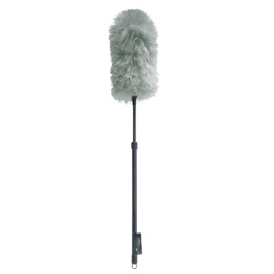 JVL Synthetic Static Duster with Extendable Pole, Grey/Turquoise