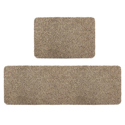 JVL Tanami Machine Washable Doormat and Runner, Beige