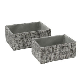 JVL Urban Set of 2 Rectangle Paper Storage Baskets