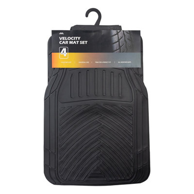 JVL Velocity 4 Piece PVC Trimmable Universal Car Mat Set