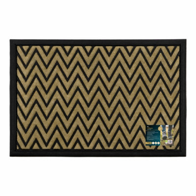 JVL Vienna Rubber Backed Doormat - 60x90cm Scraper Mat, Lines Design, Indoor Use
