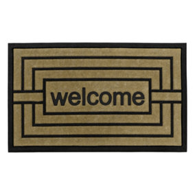 JVL Vienna Rubber Backed Scraper Doormat, 45x75cm, Welcome