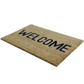 JVL Welcome Latex Bottom Doormat Brown/Black (One Size)