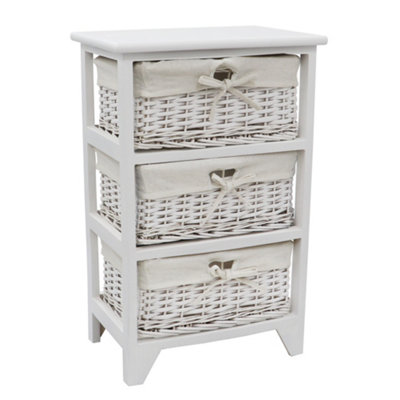 JVL Wimborne 3 Drawer Willow Storage Unit