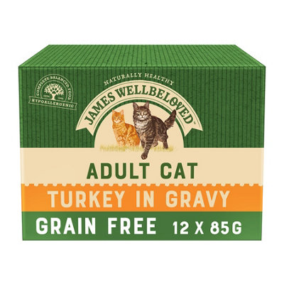 Jwb Adult Cat Pouches Grain Free Turkey Cat Food 12 x 85g