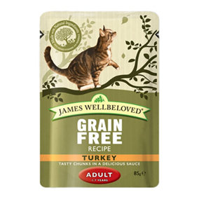 Jwb Adult Cat Pouches Grain Free Turkey Cat Food 12 x 85g