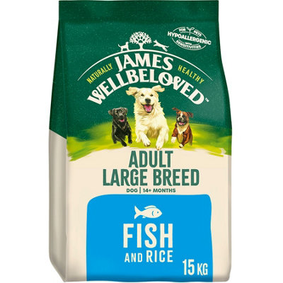 Jwb Adult Dog Large Breed Fish & Rice Kibble Dog Food 15kg