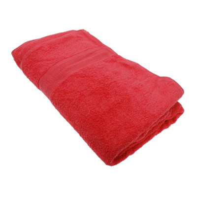 Jz Beach/Bath Plain Sheet Towel 100cm X 180cm (350 GSM) Red (One Size ...