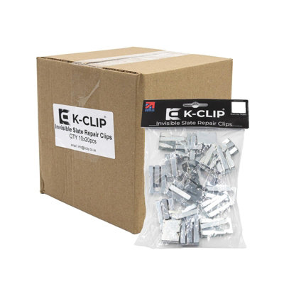 K-Clip Invisible Slate Repair Clips - 10 Pack (200 Clips)