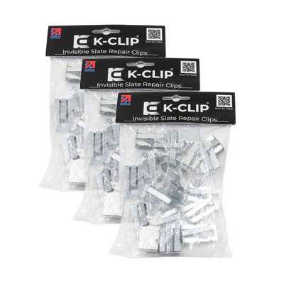 K-Clip Invisible Slate Repair Clips - 3 Pack (60 Clips)