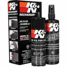 K&N Recharger Air Filter Cleaner Cleaning Kit with Oil & Power Kleen