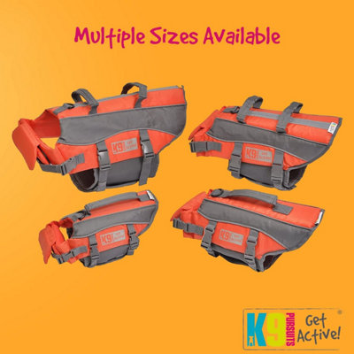 K9 Pursuits Dog Life jacket Float Coat  Swimming Float Vest Swim Lifejacket Orange Large