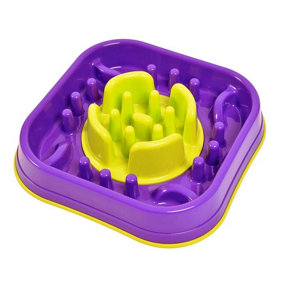 K9 Pursuits Pet Dog Slow Feeder Food Bowl and Interactive Game Switcher Purple