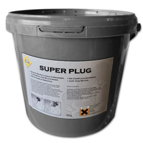 KA Super Plug Stops Water Leaks in Masonry & Block work Instant Cement Repair & Hole Blocker 5kg