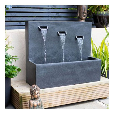 Kabe Falls with Lights Mains Power Water Feature With Cover