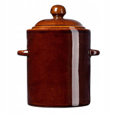 KADAX 5L Stoneware Pot, Dense Ceramic Pot with Lid, Dishwasher Safe ...