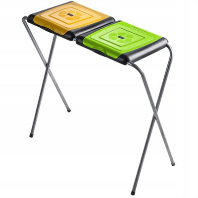 KADAX Bin Bag Stand, Metal Garbage Bag Holder with Plastic Lid, Tall ...