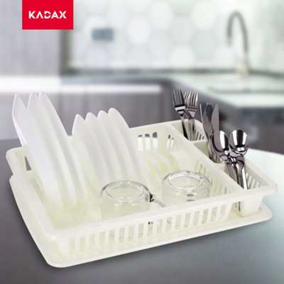 KADAX DISH DRAINER, PLASTIC DISH DRYING RACK WITH DRIP TRAY, DRAINING ...