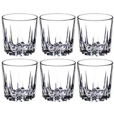 KADAX Drinking Glasses, Set of 6 Water Glasses, Juice Glasses, Ribbed ...