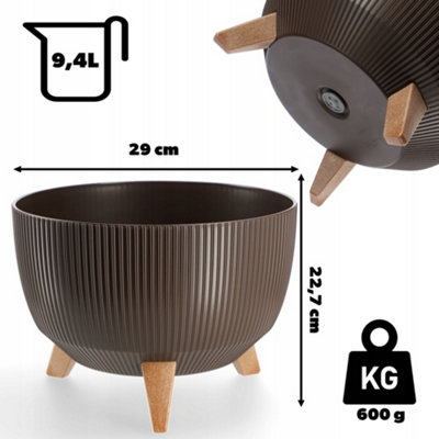KADAX Elevated Plant Pot, Large Plastic Planter with Legs for Indoor ...