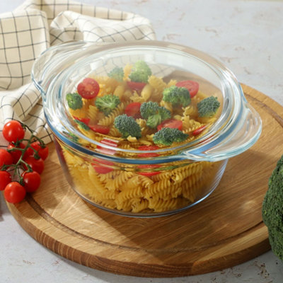 KADAX Glass Casserole Dish, Ovenproof Dish with Lid and Handles