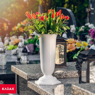 KADAX Grave Vase, Plastic Memorial Vase, Weatherproof Grave Flower