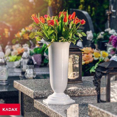 KADAX Grave Vase, Plastic Memorial Vase, Weatherproof Grave Flower