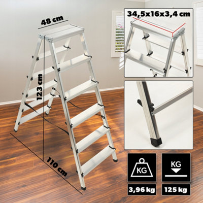 KADAX Household ladder, step ladder in 5 versions, folding step with ...