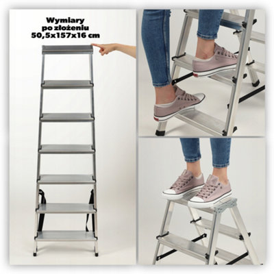 Dubbelzijdige aluminium ladder 2x8 treden, MONTO Dopplo 120373