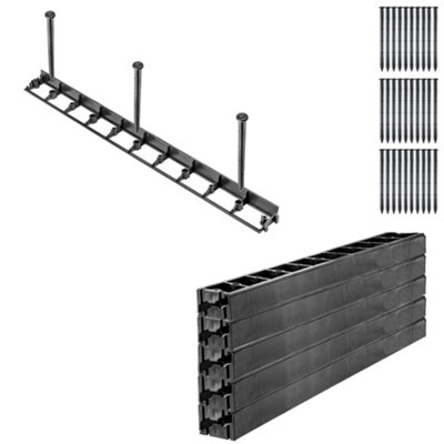 KADAX Lawn Edging, 45 mm, 10 Pieces + 30 Nails, Plastic Flower Bed ...